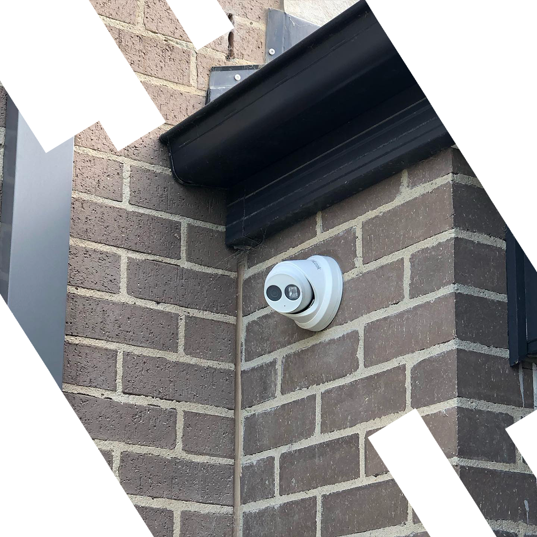 Security camera installation with neat finish