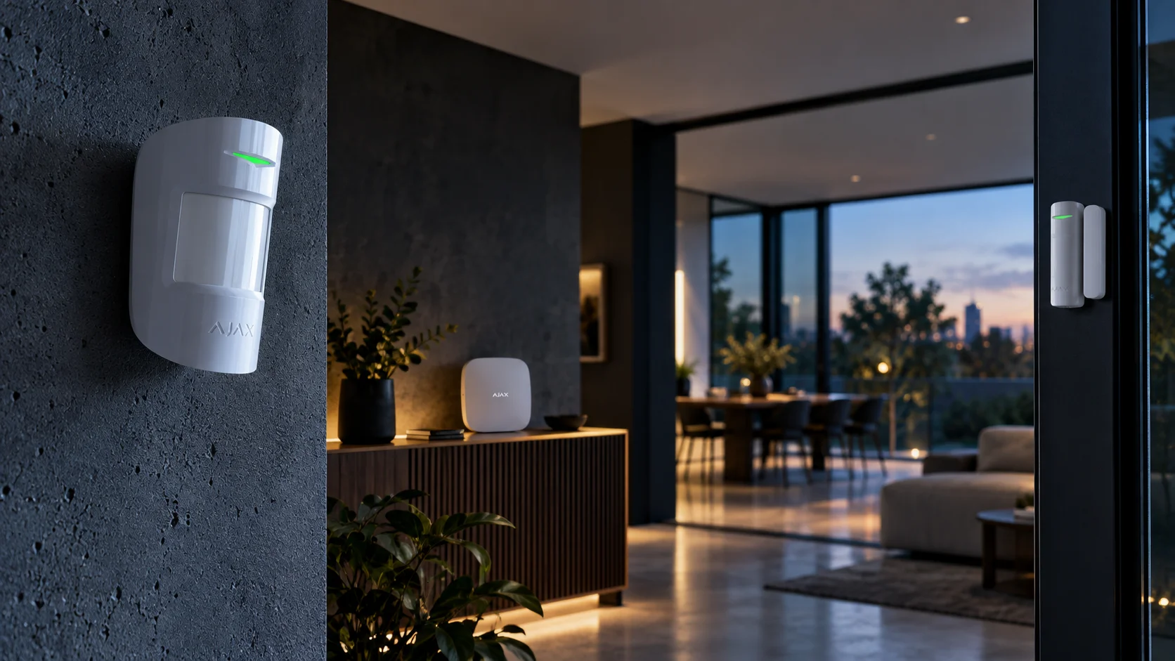 Ajax alarm system with motion detector hub and door sensor in a modern Melbourne home - SIPKO Security Ajax alarm system with motion detector hub and door sensor in a modern Melbourne home