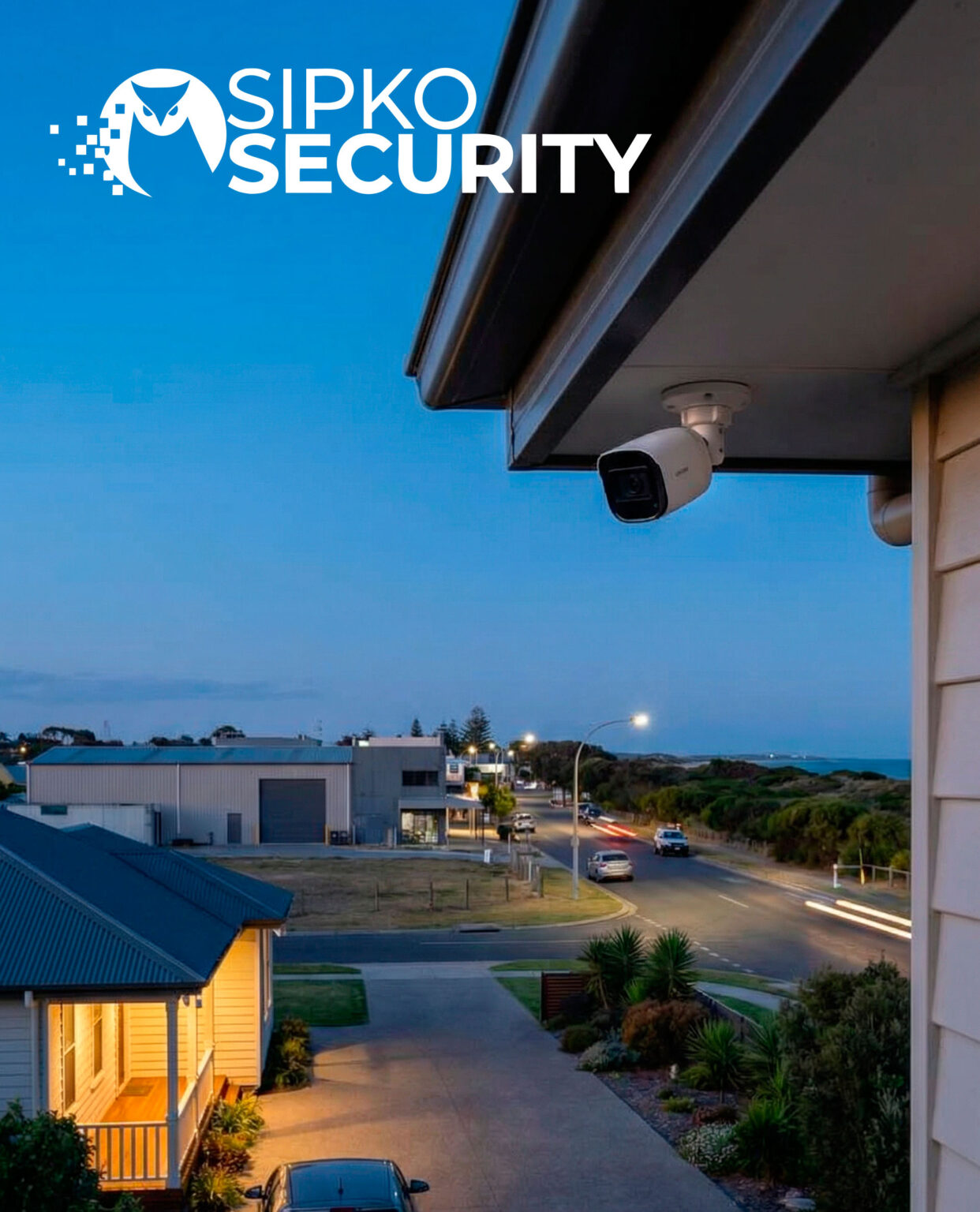 CCTV camera installed for outdoor residential coverage at a Hastings property with side access