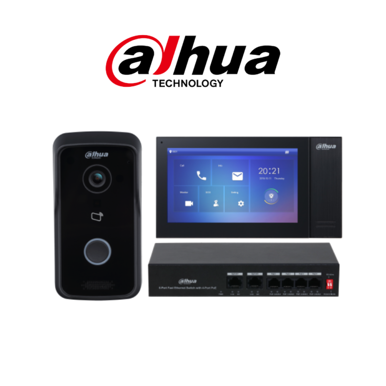 Dahua video intercom system with door station, indoor monitor and network switch