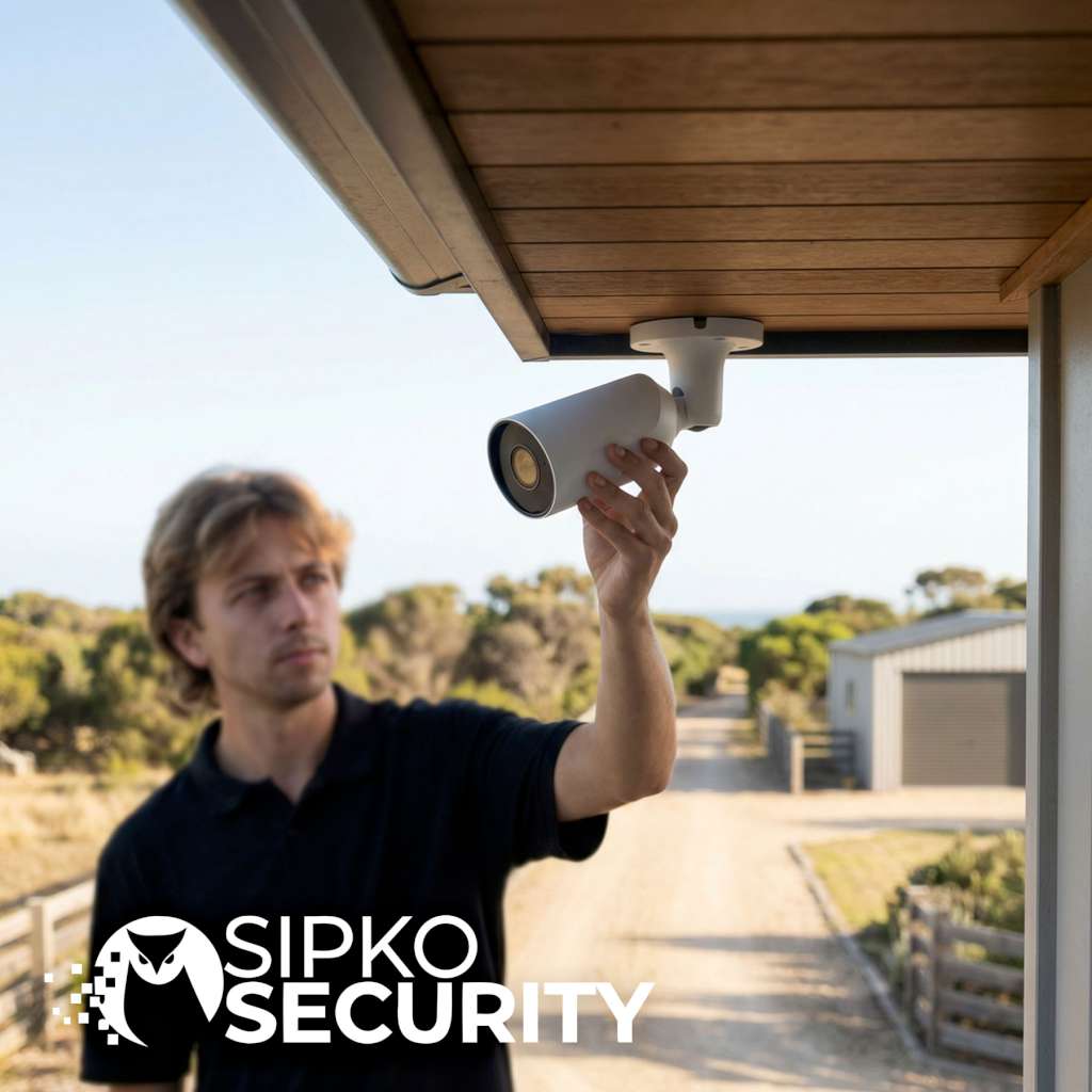 SIPKO Security technician installing alarm system in Hampton