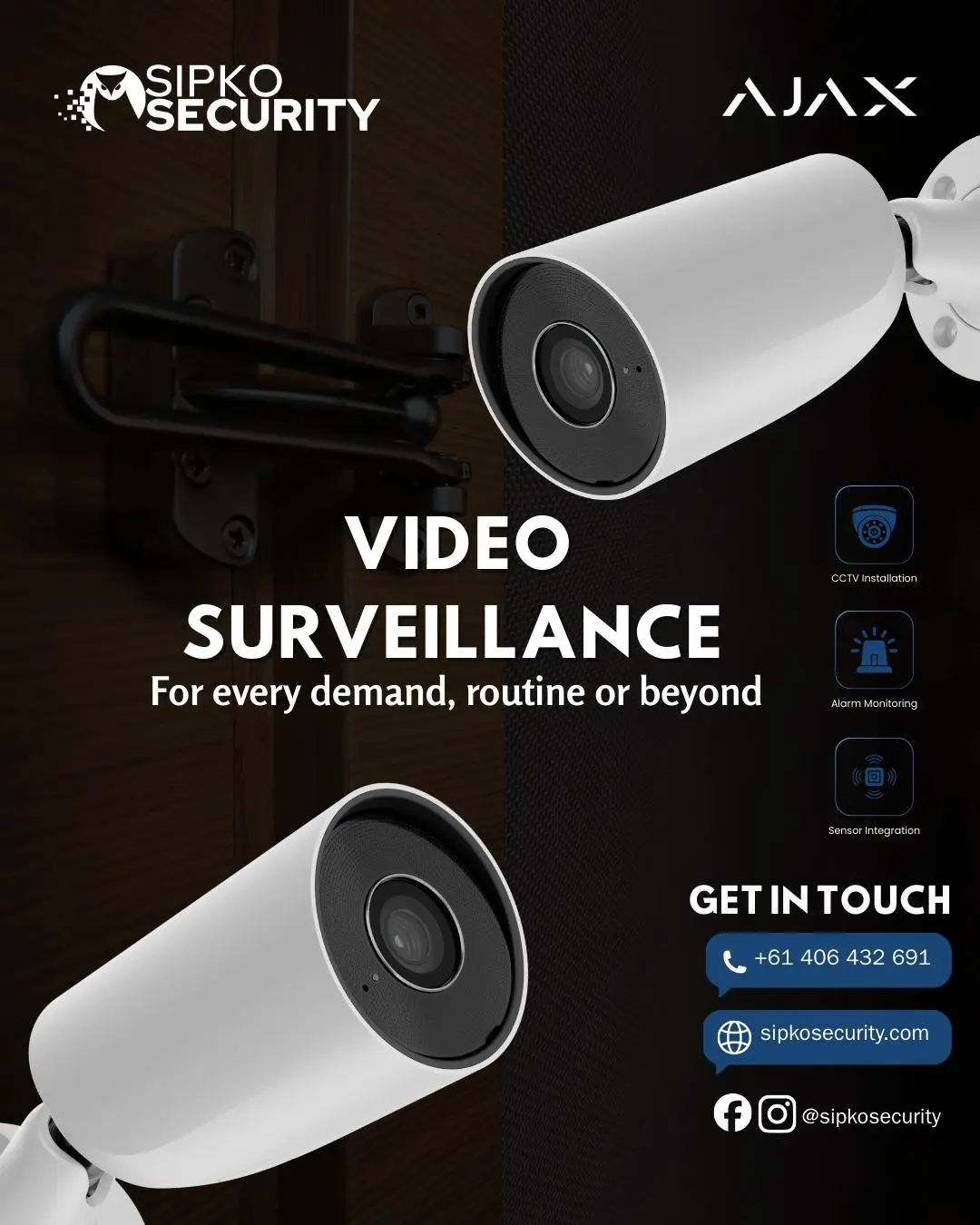 Sipko Security CCTV installation and servicing in Malvern 3144 Melbourne VIC