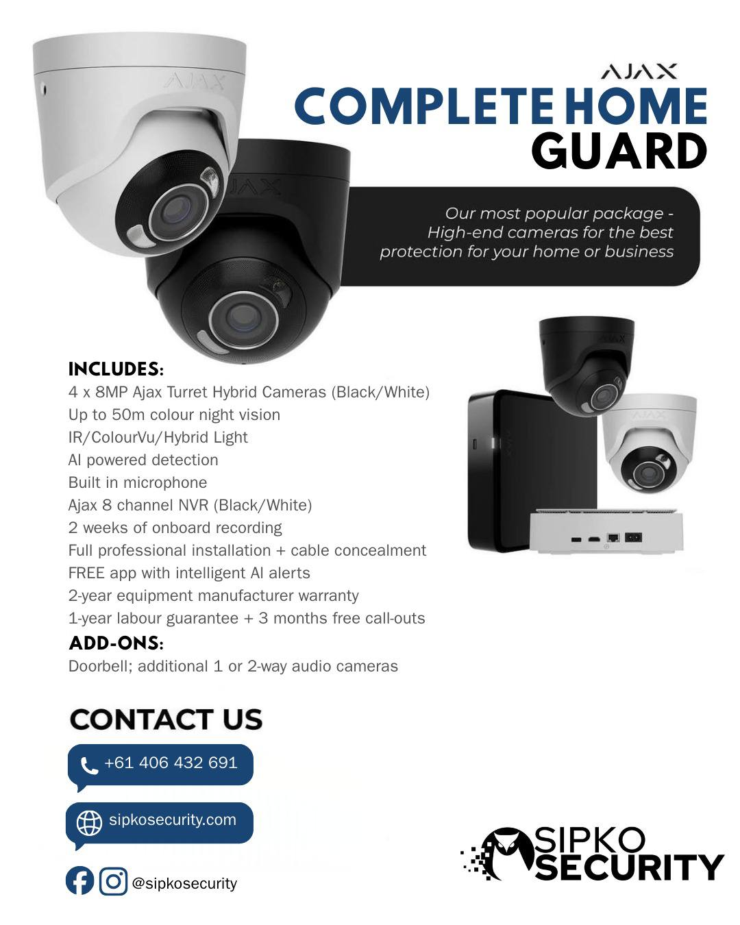 Ajax alarm system installation in Melbourne for Airbnb and rental property security