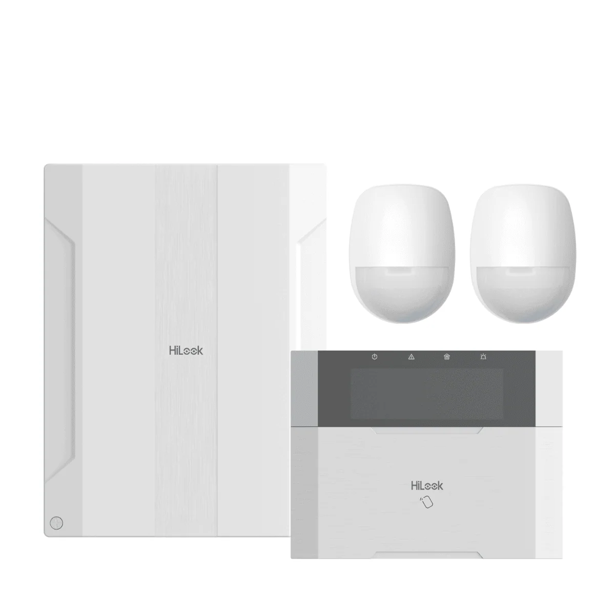 HiLook HA‑ALARM‑KIT1 AX Hybrid Pro wired alarm kit - control panel, keypad, PIRs, tags and siren kit