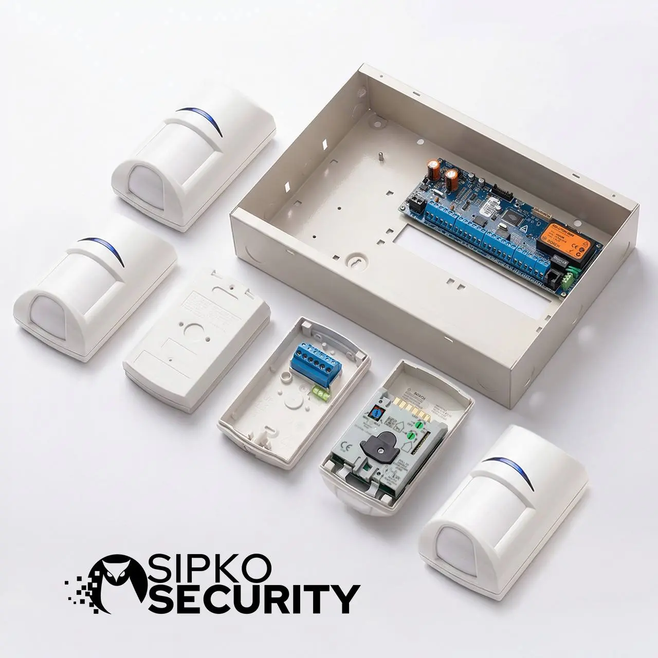 Selection of Bosch security devices prepared for installation