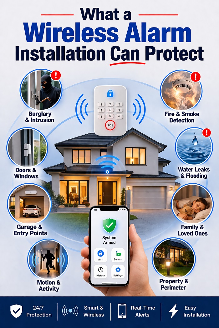 Wireless alarm installation for a Melbourne home
