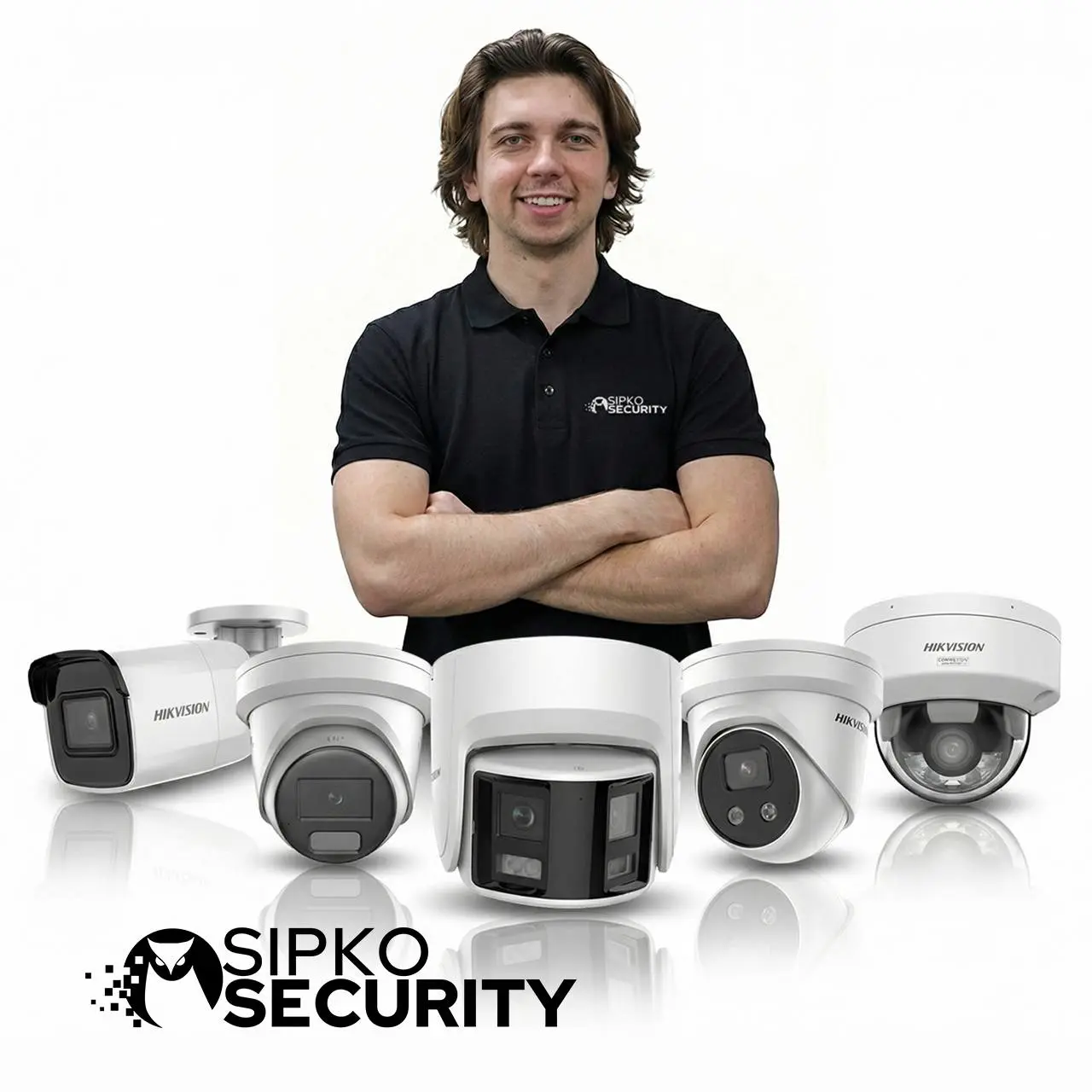 Technician checking a Hikvision CCTV system during a Melbourne service visit