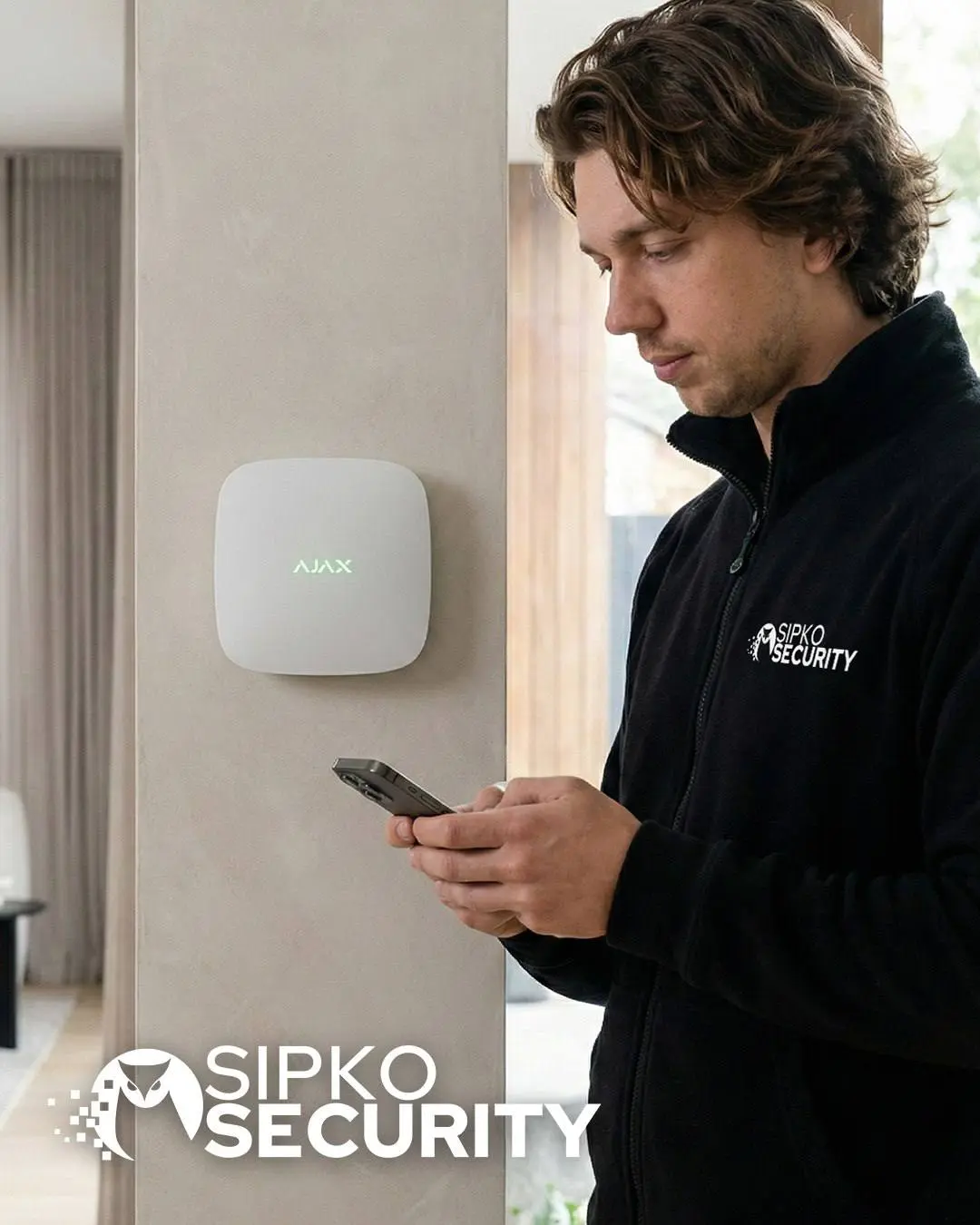 Ajax wireless alarm system installation in Rosebud beachfront property