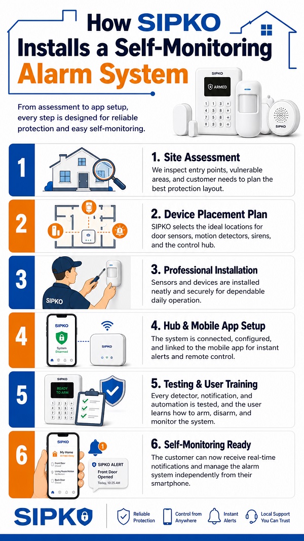 SIPKO Security installer configuring an alarm system in Melbourne