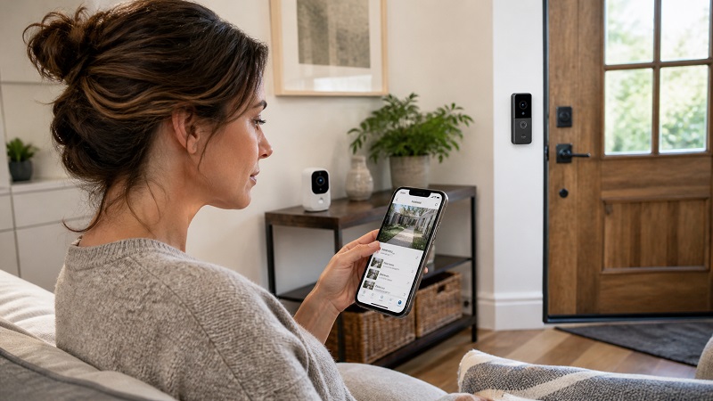 Example of alarm app alerts and camera verification for a Melbourne property