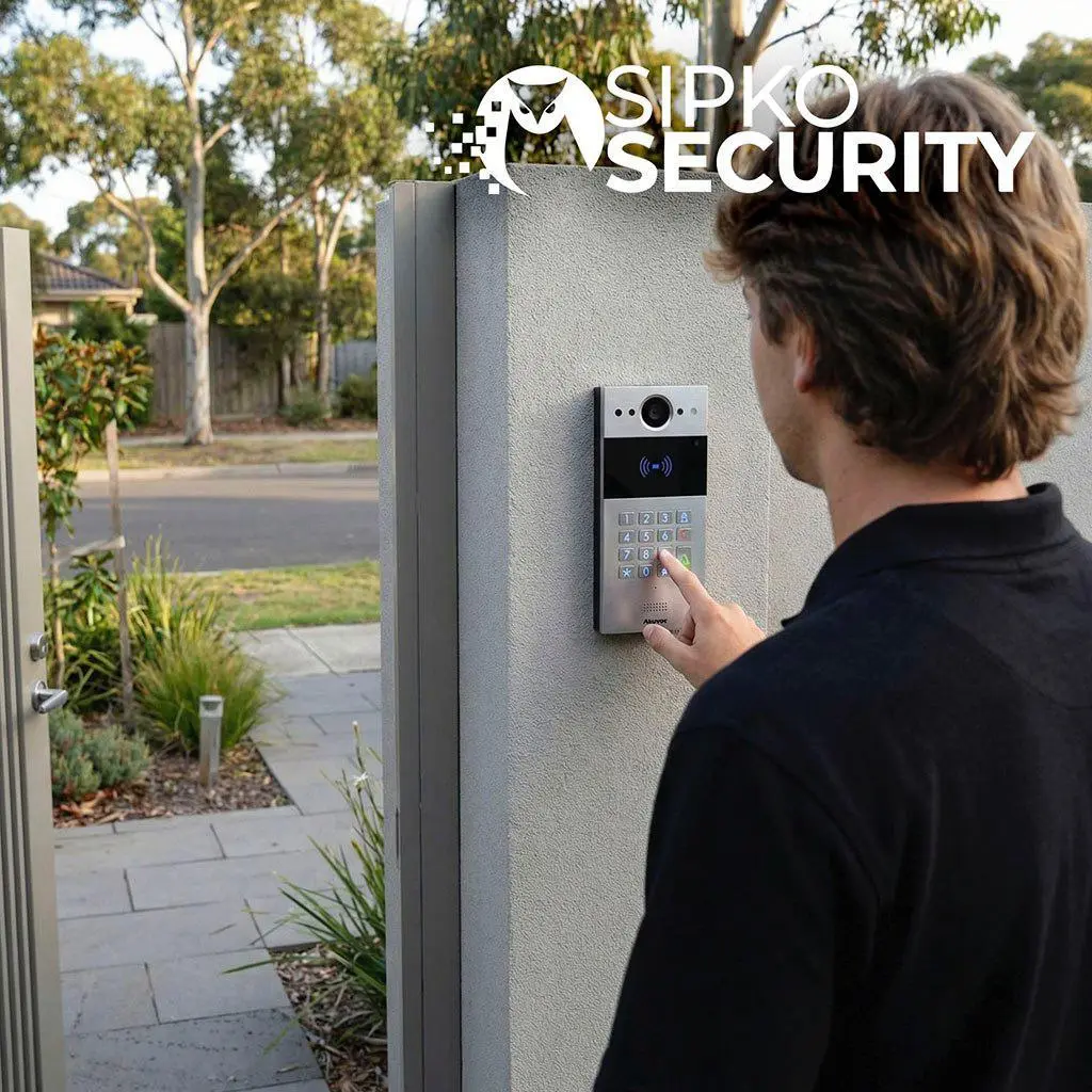 SIPKO Security repairing weather damaged intercom panel in Melbourne