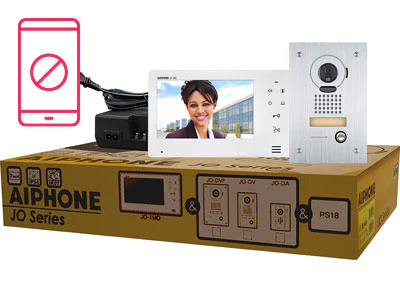 Aiphone JF-2MED 2‑wire video intercom kit with hands‑free colour monitor