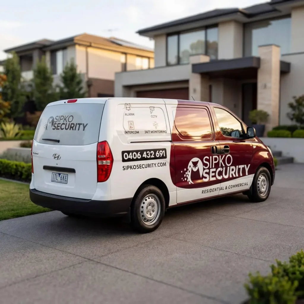 SIPKO Security service van parked outside a Melbourne home