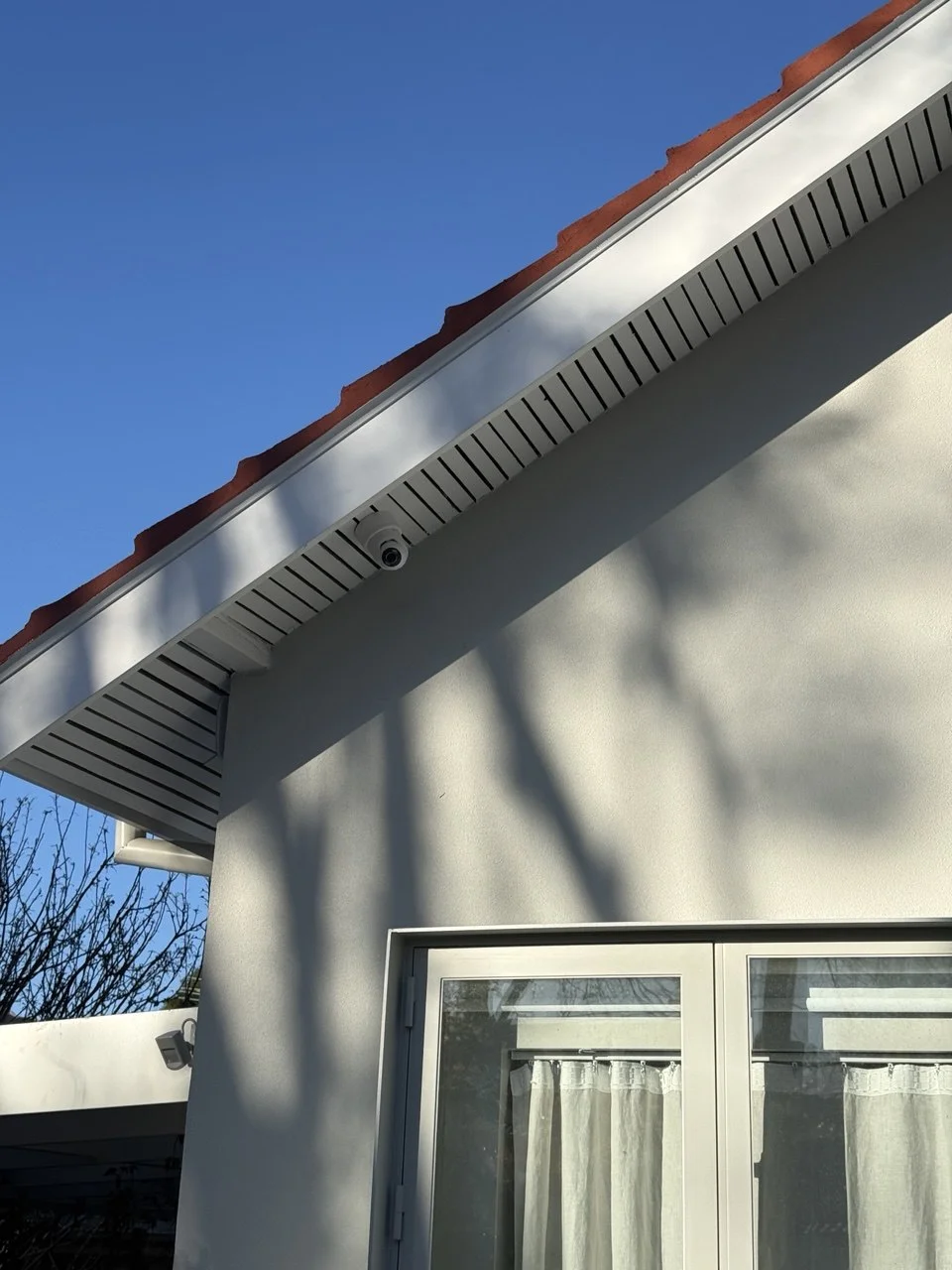 Residential CCTV camera positioned for property access monitoring