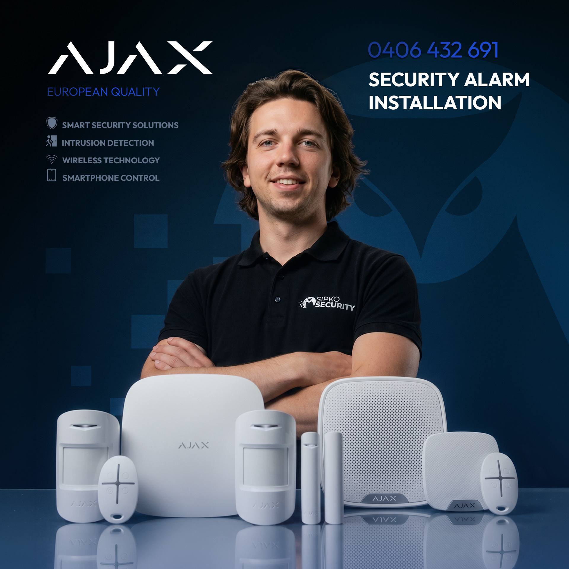 SIPKO Security alarm panel and sensor equipment used in Melbourne installations