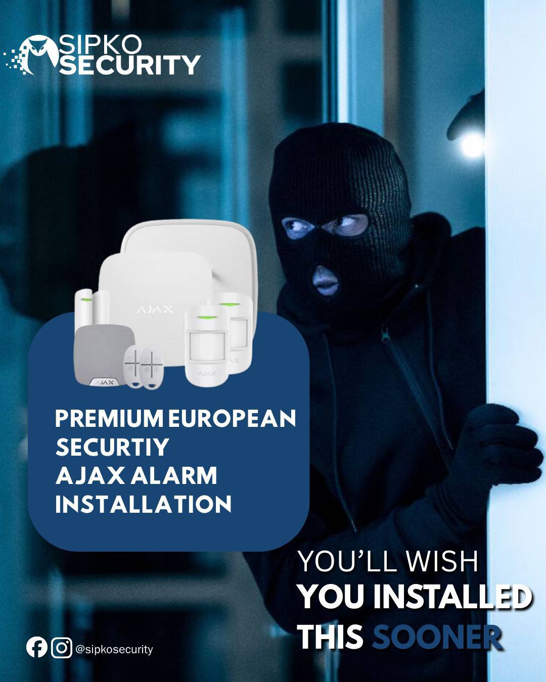 Home security installation in Malvern showing alarm panel and zone configuration for a property with several regular visitors