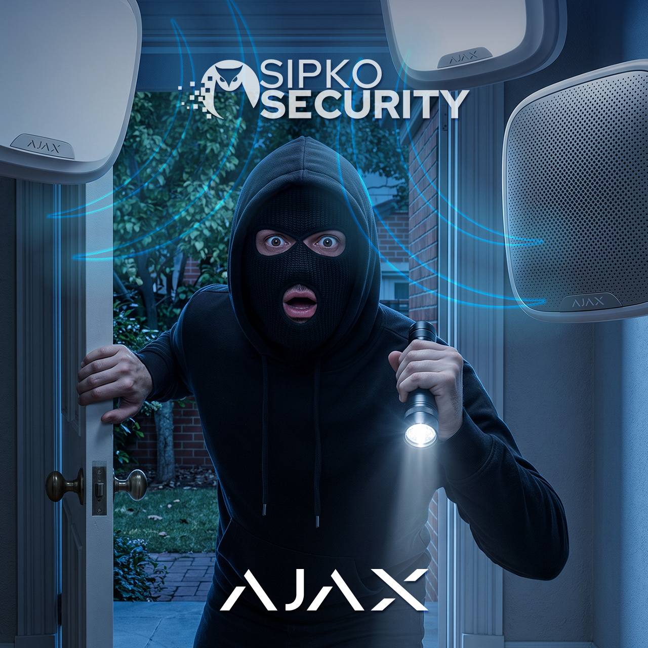 Ajax security system equipment in a professional alarm installation