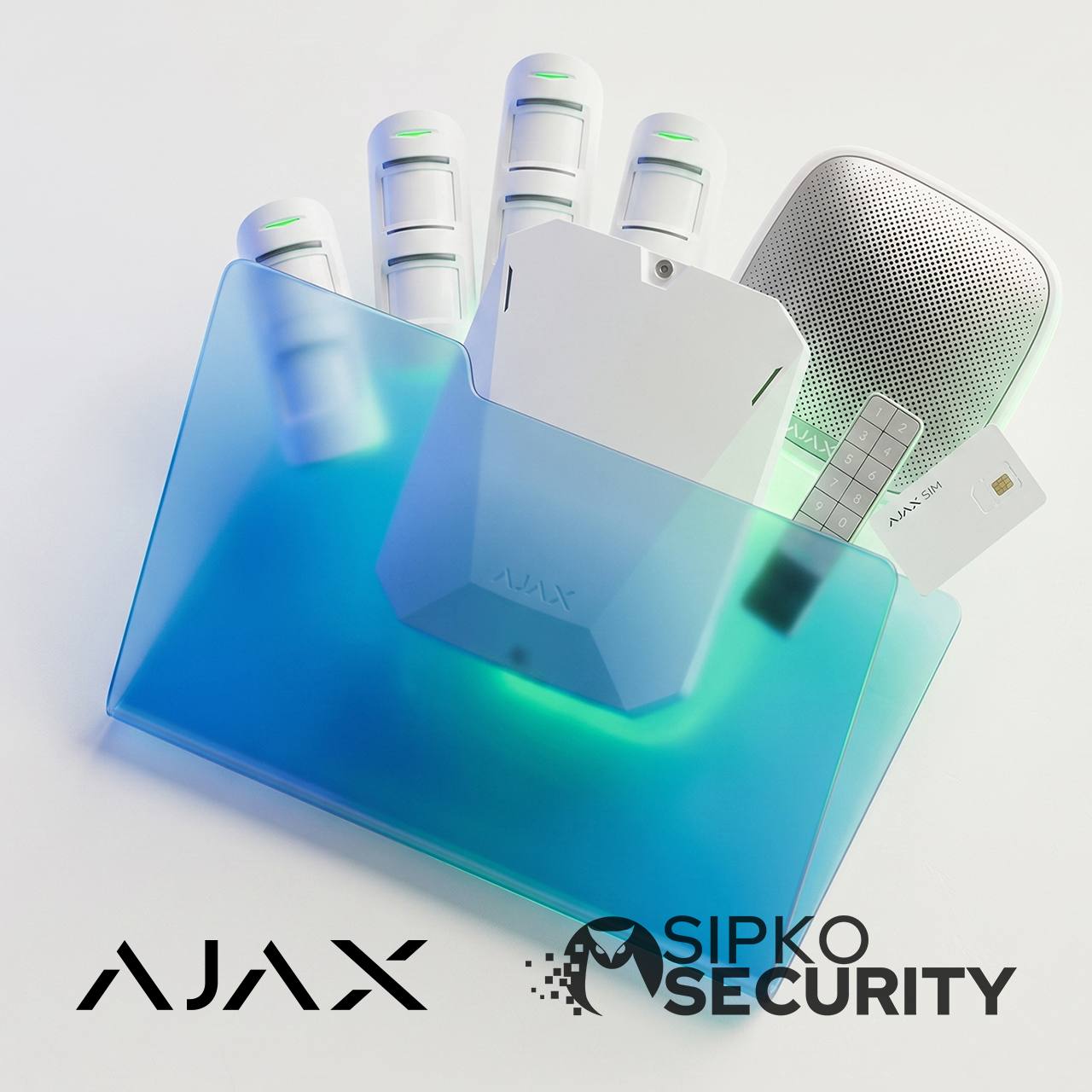 Ajax alarm equipment used in a professional security installation