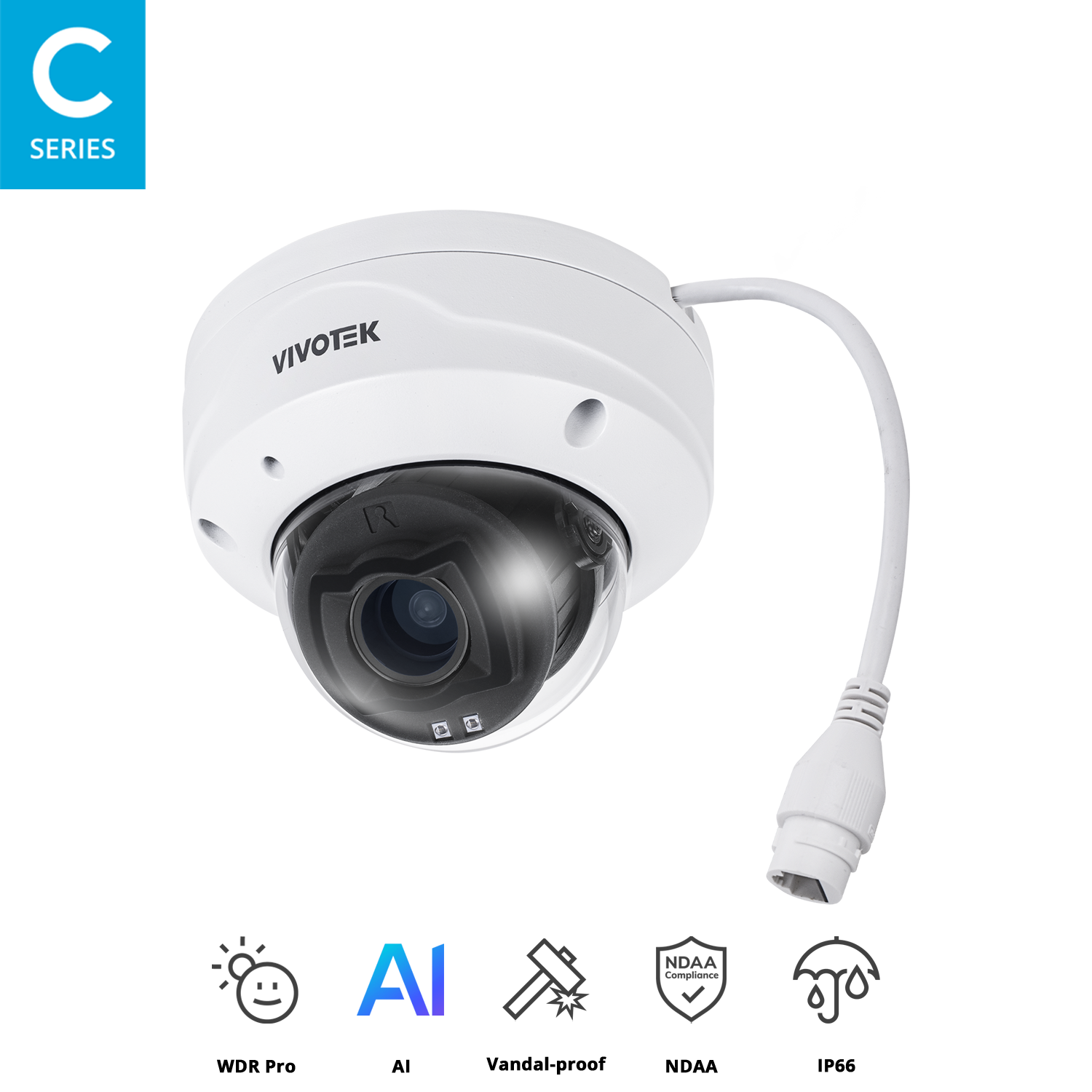 VIVOTEK FD9383-HTV 5MP Motorised Varifocal Dome Camera