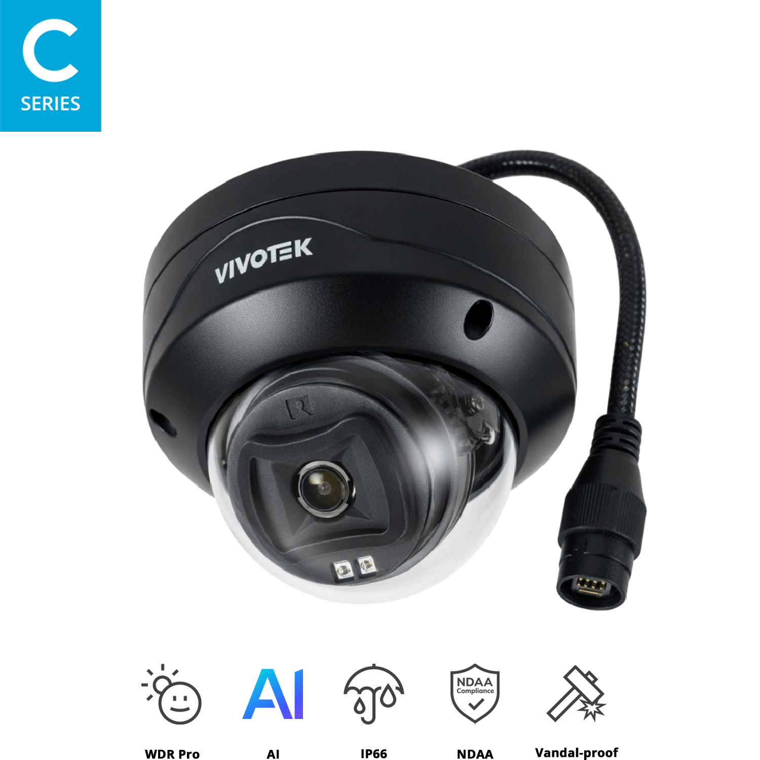 VIVOTEK FD9383-HV 5MP Outdoor Fixed Dome Camera Black