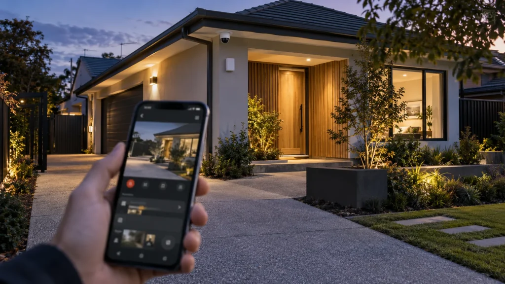 Homeowner remotely viewing CCTV at a Melbourne home while overseas - SIPKO Security Homeowner remotely viewing CCTV at a Melbourne home while overseas