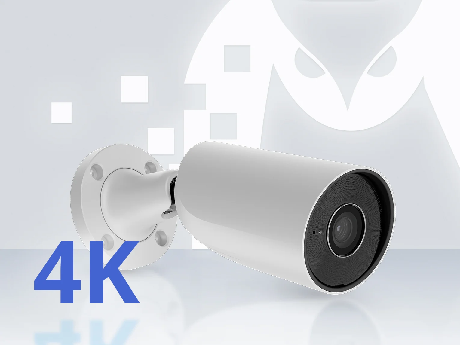 AJAX BulletCam white wired bullet camera on its wall bracket, side view