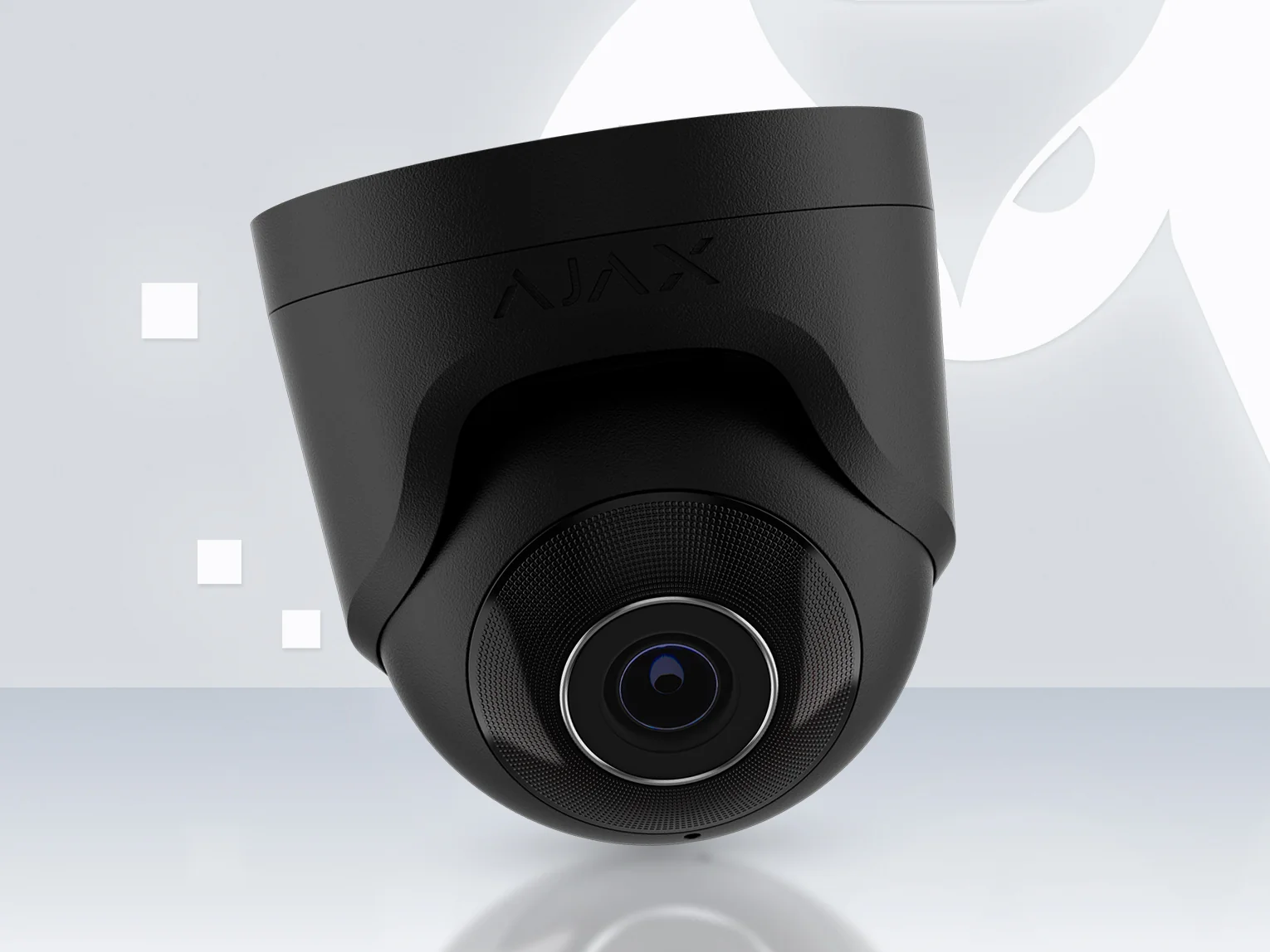 AJAX TurretCam black wired turret camera, front view