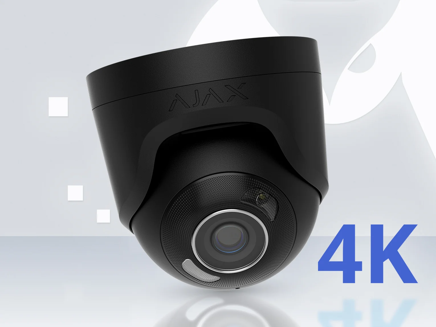 AJAX TurretCam HL black turret camera with hybrid illumination, front view