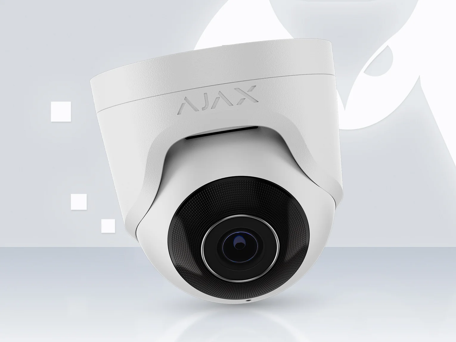 AJAX TurretCam white wired turret camera, front view