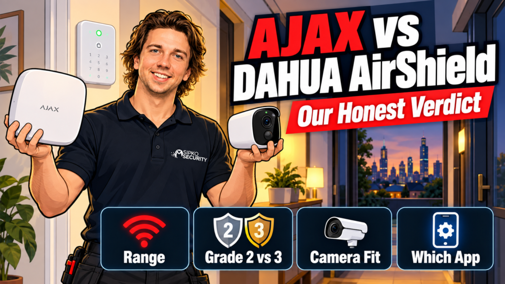 Ajax vs Dahua_ Honest Security Verdict - SIPKO Security Sipko Security installer weighing an Ajax alarm hub against a Dahua AirShield hub