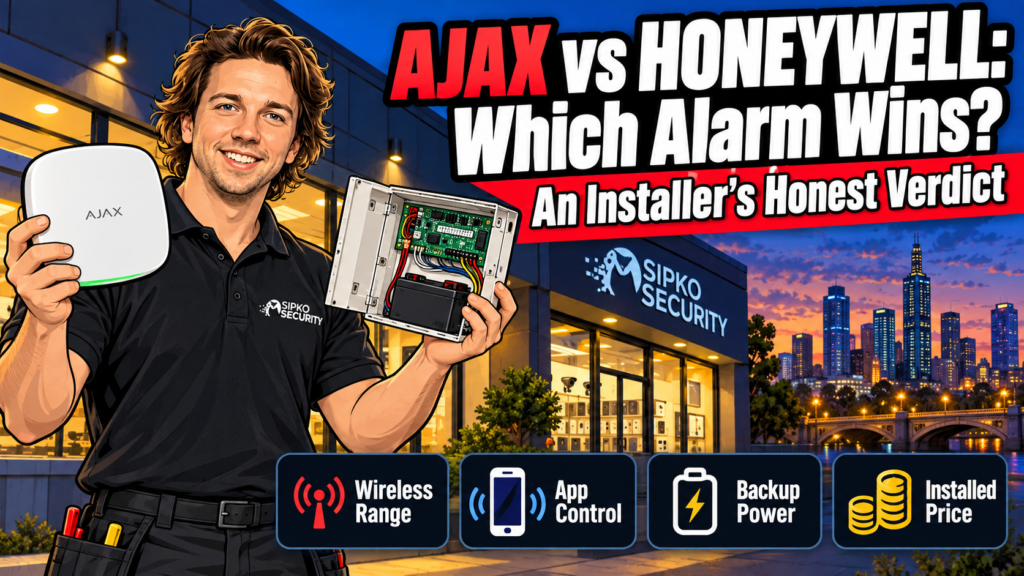 Ajax vs Honeywell_ Installers Verdict - SIPKO Security Sipko Security installer comparing an Ajax wireless alarm hub and a wired Honeywell-style alarm panel