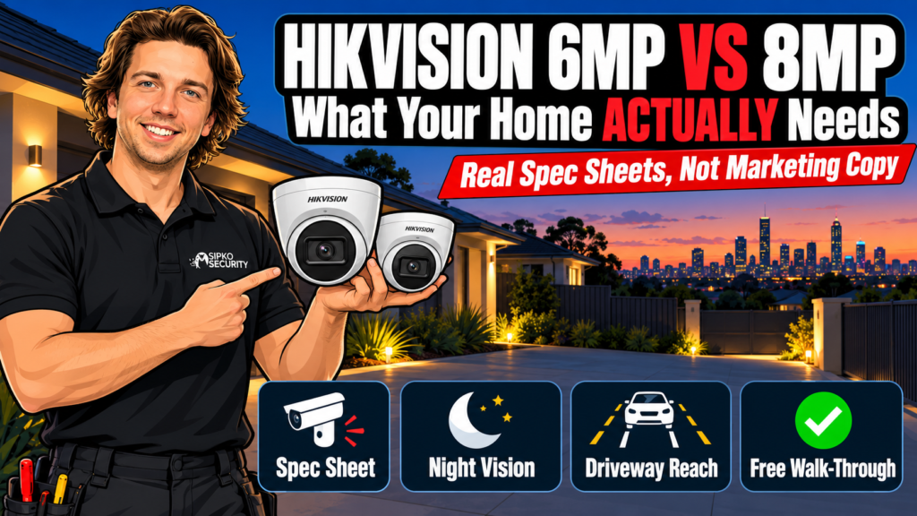 Hikvision 6MP vs 8MP Home Security Showdown - SIPKO Security Sipko Security installer comparing Hikvision 6MP and 8MP cameras for a home install
