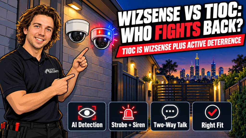 WizSense vs TIOC Security Showdown - SIPKO Security Sipko Security installer comparing a Dahua WizSense camera and a WizSense TIOC active-deterrence camera