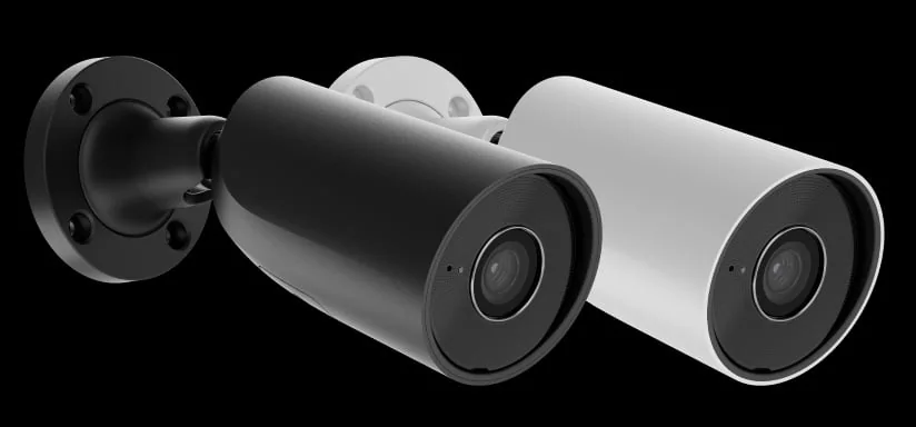 AJAX BulletCam in black and in white, side by side