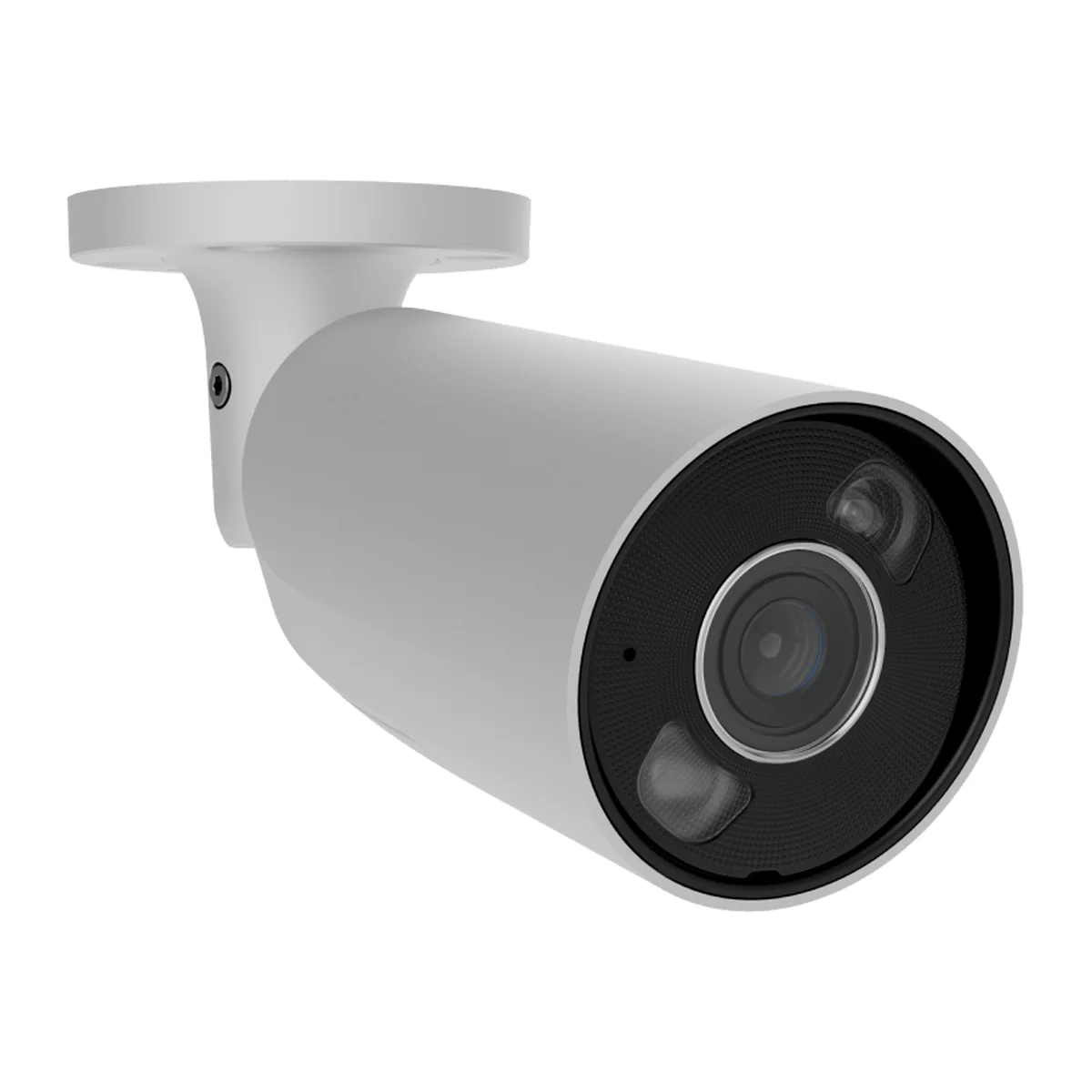 AJAX BulletCam HL white bullet camera with hybrid illumination, front three-quarter view