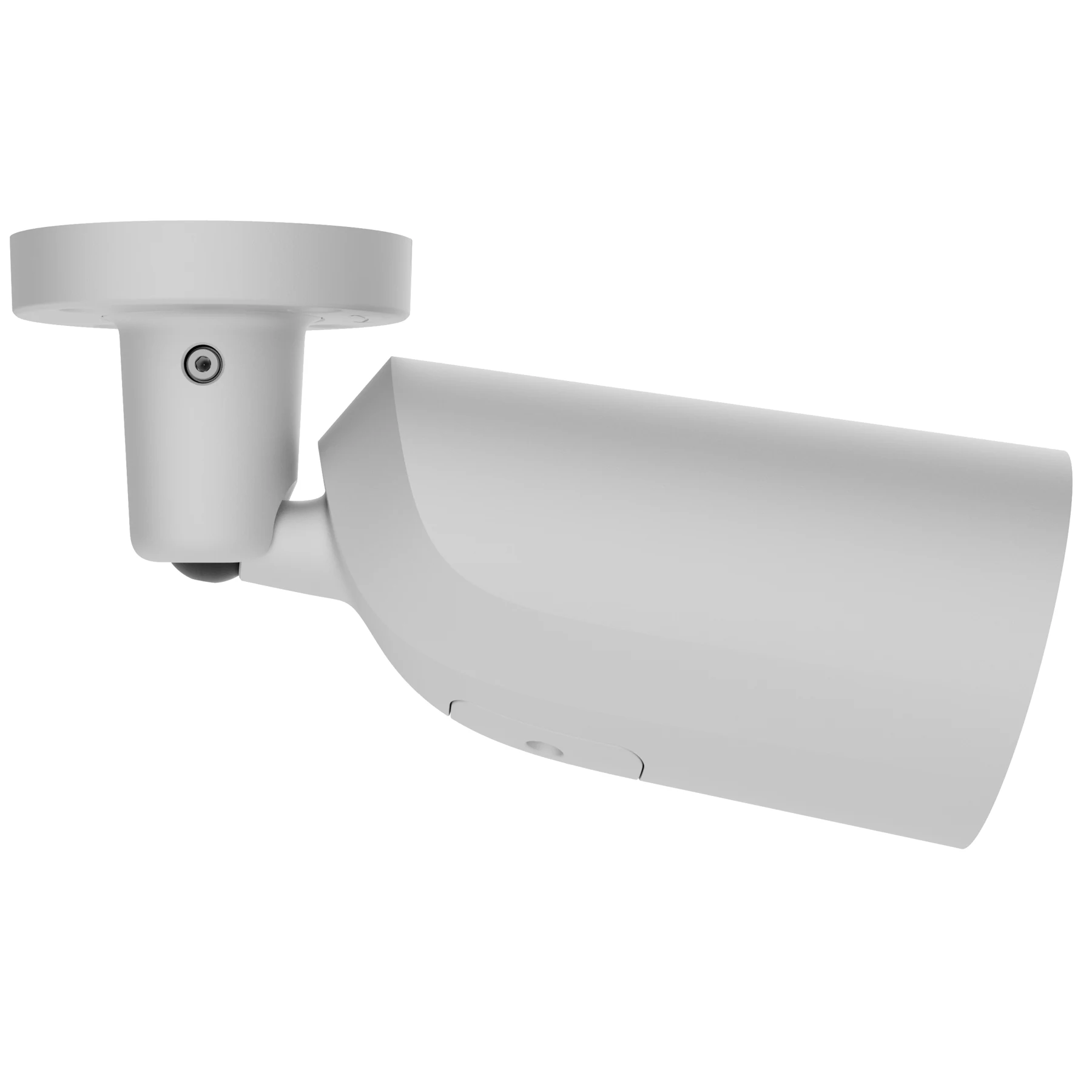 AJAX BulletCam HLVF 8 MP white bullet camera seen from the other side, showing the swivel bracket screw and base