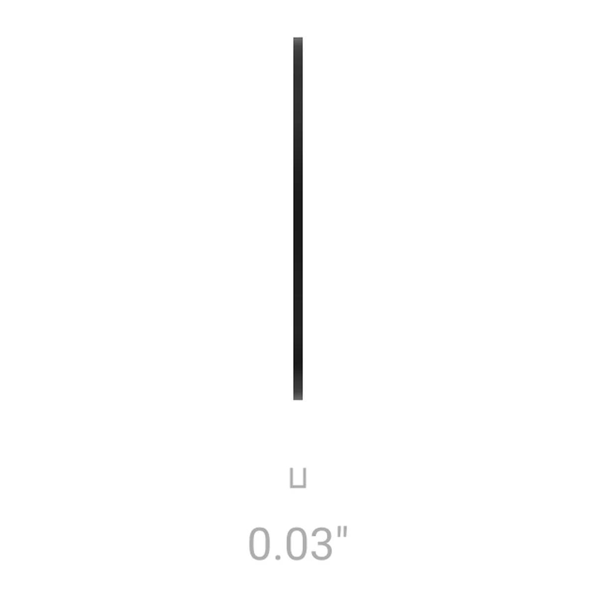 AJAX Pass card side view: 0.03 in (about 0.8 mm) thick