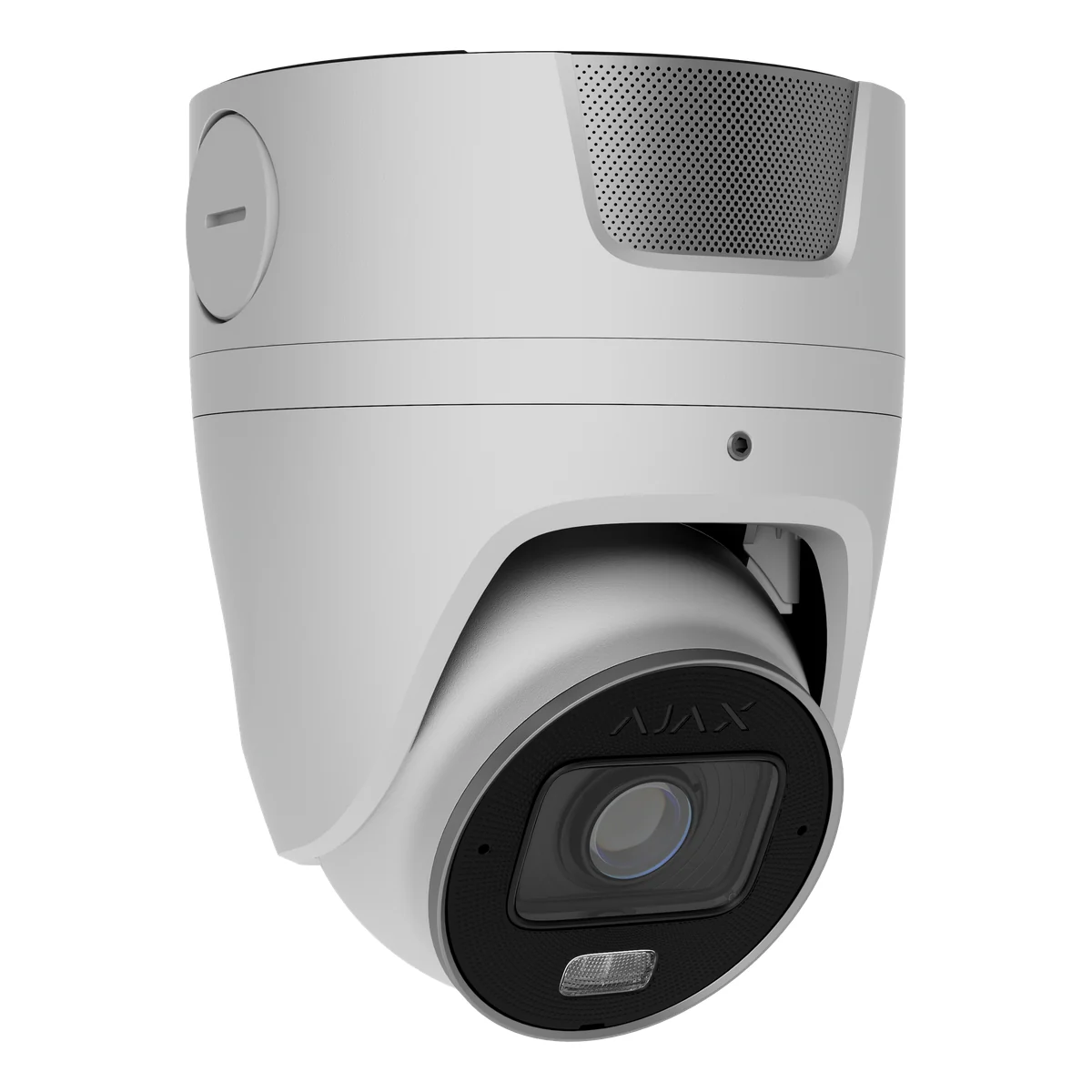 AJAX Superior TurretCam HLVF 4MP white turret camera, angled view