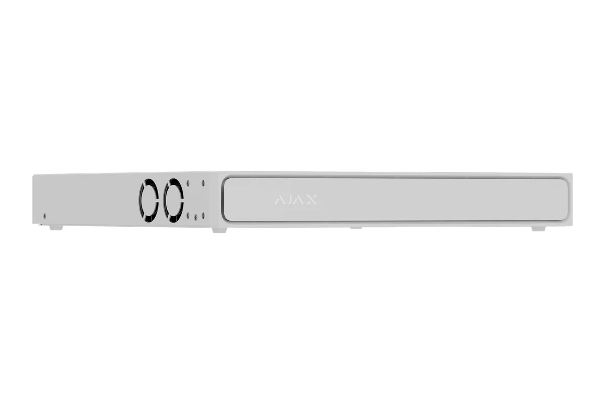 AJAX NVR H2D8PAC white recorder side view with fan vents